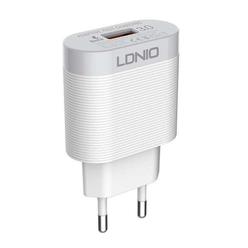 Zidni punjač LDNIO A303Q, USB-C, QC 3.0, 18W (bijeli)