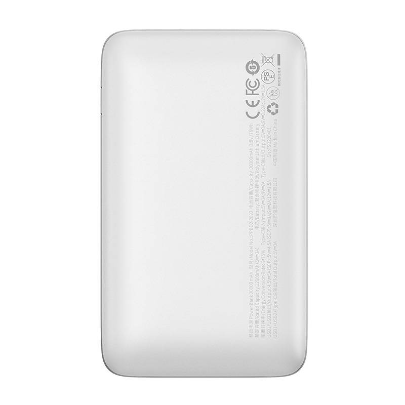 Powerbank Baseus Bipow Pro 20000mAh, 2xUSB, USB-C, 22.5W (bijeli)