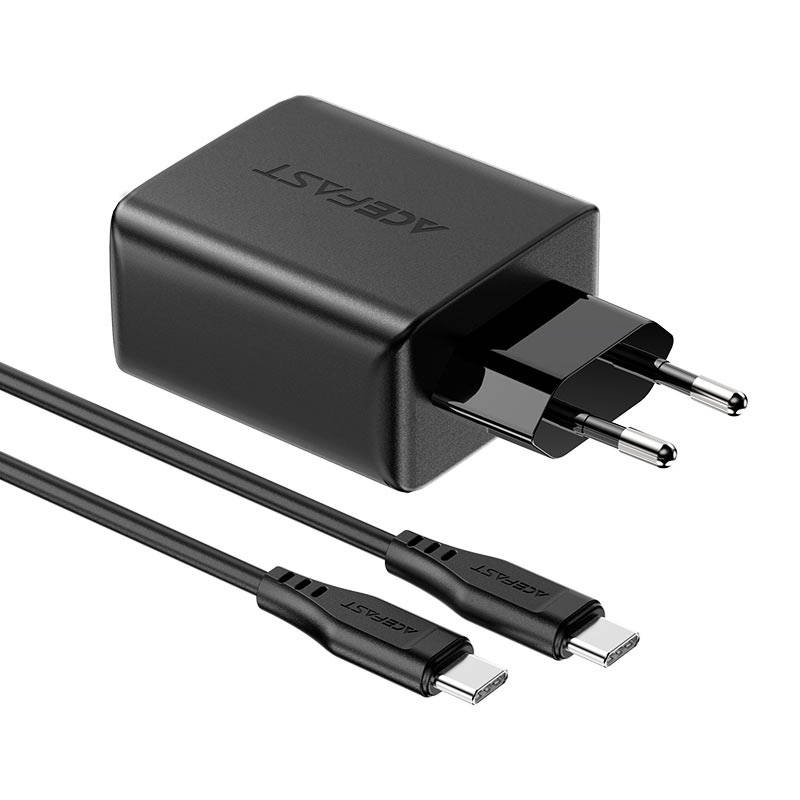 Zidni punjač Acefast A13 PD 65W, 2x USB-C + USB (crni)