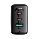 Zidni punjač Acefast A13 PD 65W, 2x USB-C + USB (crni)