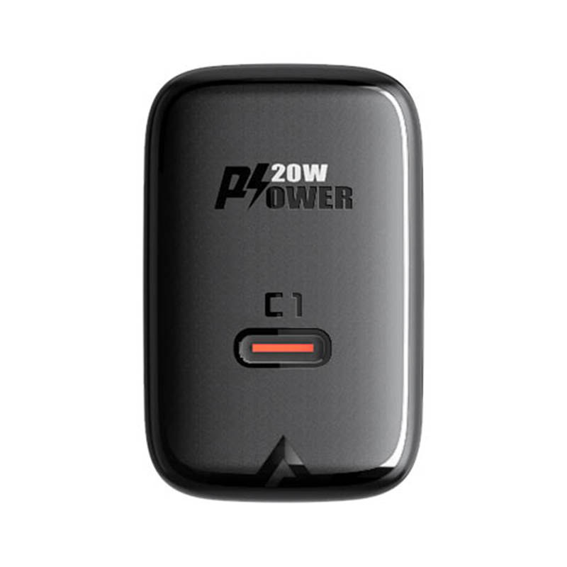 Zidni punjač Acefast A1 PD20W, 1x USB-C (crni)