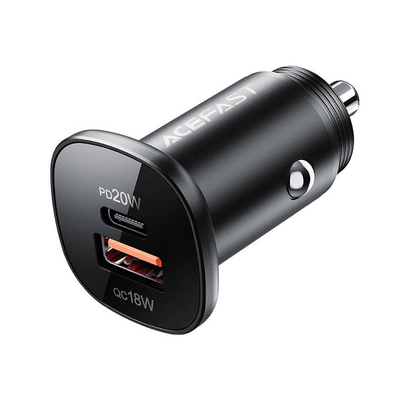 Auto punjač Acefast B1 mini 38W, USB + USB-C (crni)