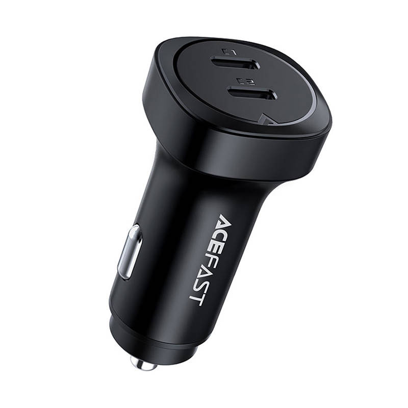 Auto punjač Acefast B2, 72W, 2x USB-C (crni)