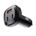 Auto punjač Acefast B3, 66W, 2x USB-C + USB (crni)