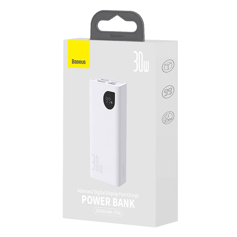 Powerbank Baseus Adaman2 10000mAh, 2xUSB, USB-C, 30W (bijeli)