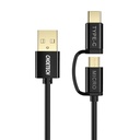 2u1 USB kabel Choetech USB-C / Micro USB, (crni)