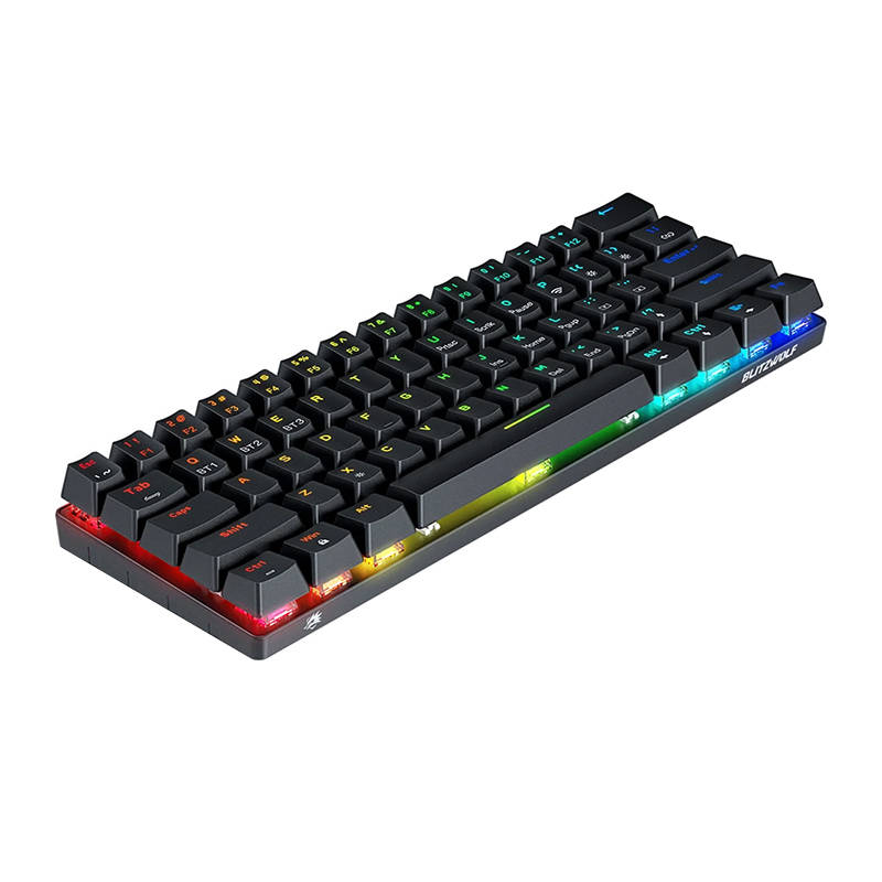 Bežična gaming tipkovnica, mehanička BlitzWolf BW-KB0, crveni prekidač, RGB (crna)