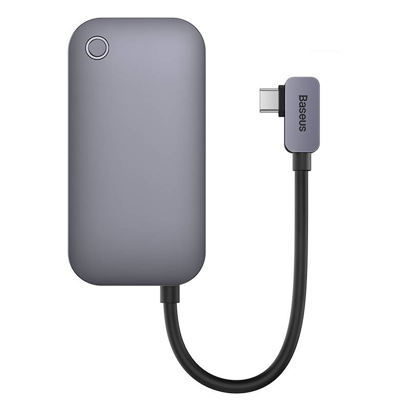 Hub 4u1 Baseus PadJoy Series USB-C na USB 3.0 + HDMI + USB-C PD + utičnica 3,5 mm (siva)