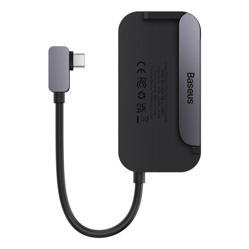 Hub 4u1 Baseus PadJoy Series USB-C na USB 3.0 + HDMI + USB-C PD + utičnica 3,5 mm (siva)