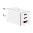 Zidni punjač Baseus GaN5 Pro 2xUSB-C + USB, 65W (bijeli)