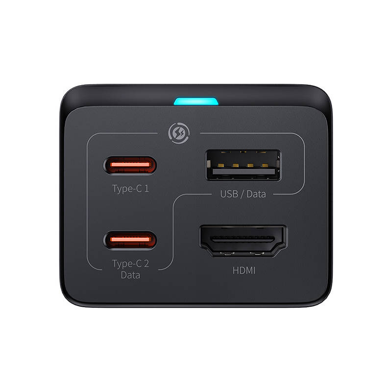 Zidni punjač Baseus GaN5 Pro 2xUSB-C + USB + HDMI, 67W (crni)