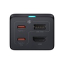 Zidni punjač Baseus GaN5 Pro 2xUSB-C + USB + HDMI, 67W (crni)