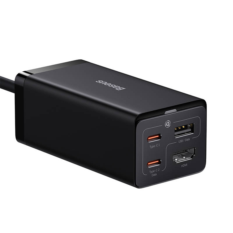 Zidni punjač Baseus GaN5 Pro 2xUSB-C + USB + HDMI, 67W (crni)