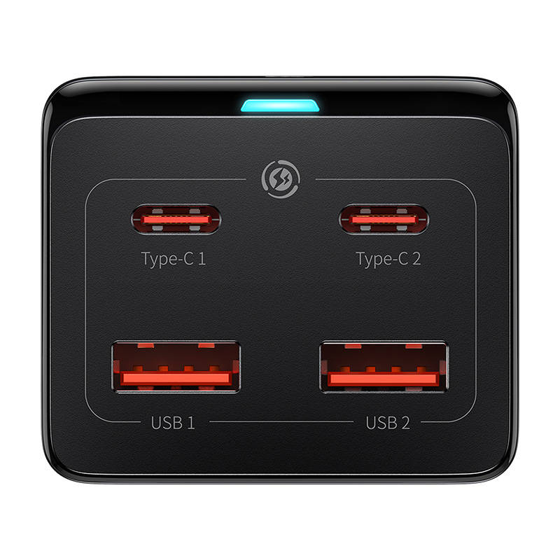 Baseus GaN3 Pro zidni punjač / Powerstrip 2xUSB + 2xUSB-C + AC, 100W (crni)