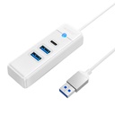 Orico Hub adapter USB na 2x USB 3.0 + USB-C, 5 Gbps, 0,15 m (bijeli)