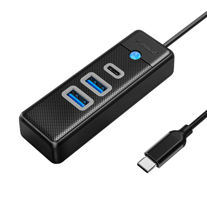 Orico Hub adapter USB-C na 2x USB 3.0 + USB-C, 5 Gbps, 0,15 m (crni)