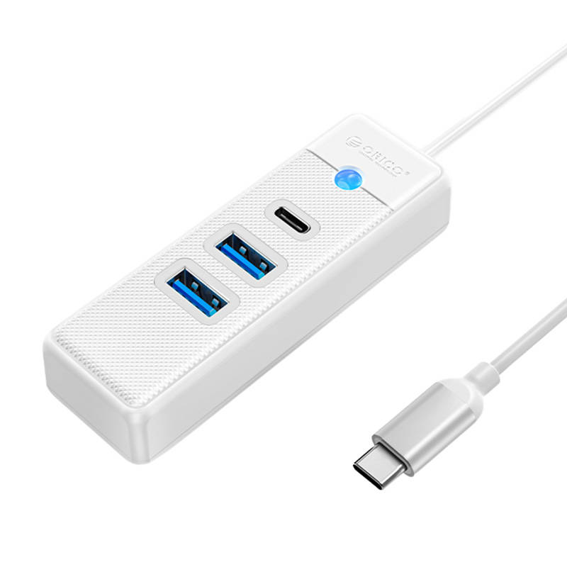 Orico Hub adapter USB-C na 2x USB 3.0 + USB-C, 5 Gbps, 0,15 m (bijeli)