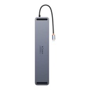 Hub 11u1 Baseus EliteJoy Gen2 serija USB-C do 3xUSB 3.0 + USB 2.0 + USB-C PD + USB-C + RJ45 + HDMI + utičnica 3,5 mm + SD/TF (siva)