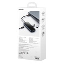 Hub 5u1 Baseus AcmeJoy serija USB-C na 2xUSB 3.0 + USB 2.0 + USB-C PD + RJ45 (tamno sivi)