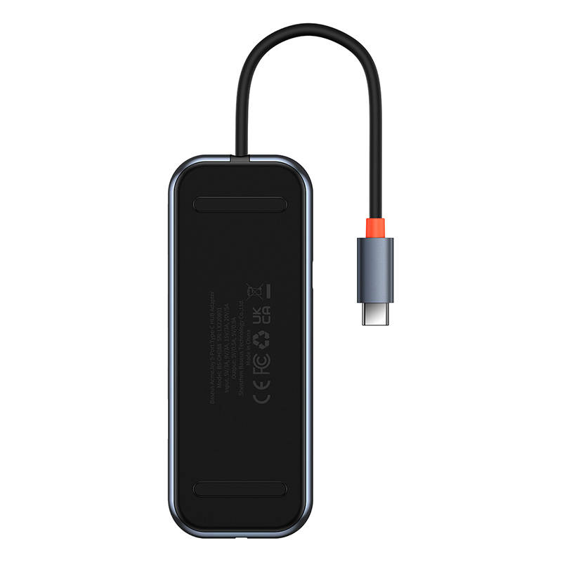 Hub 5u1 Baseus AcmeJoy serija USB-C na 2xUSB 3.0 + USB 2.0 + USB-C PD + HDMI (tamno sivi)