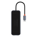 Hub 6u1 Baseus AcmeJoy serija USB-C na 2xUSB 3.0 + USB 2.0 + USB-C PD + HDMI + RJ45 (tamno sivi)