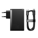 Zidni punjač Baseus GaN5 Pro 2xUSB-C + USB, 140W (crni)