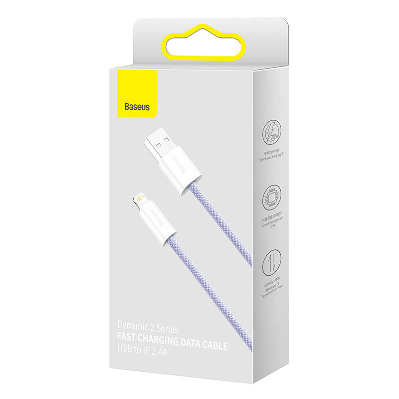 USB kabel za Lightning Baseus Dynamic 2 Series, 2.4A, 2m (ljubičasti)