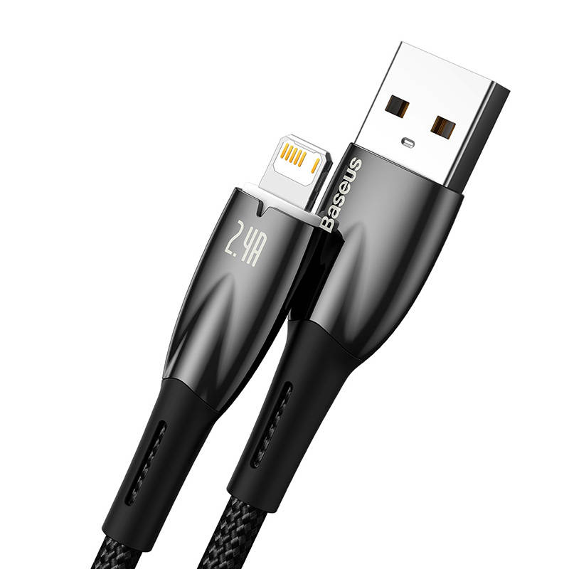 USB kabel za Lightning Baseus Glimmer Series, 2.4A, 1m (crni)