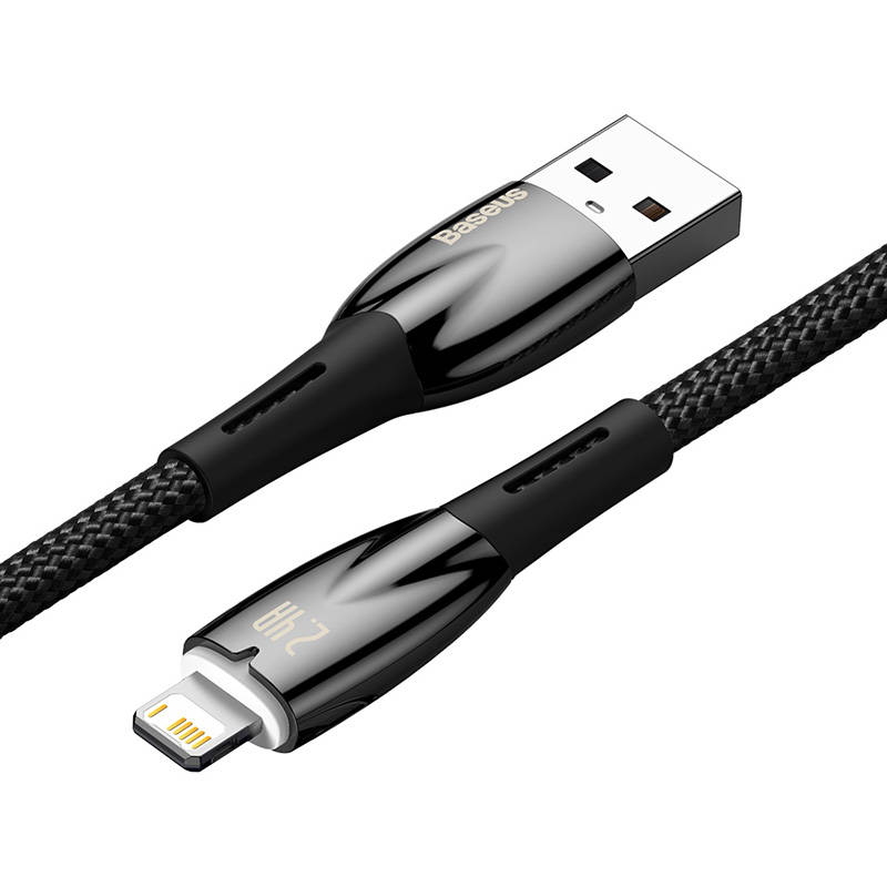 USB kabel za Lightning Baseus Glimmer Series, 2.4A, 1m (crni)