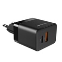 Zidni punjač Blitzwolf BW-S21 GaN 35W, USB + USB-C (crni)