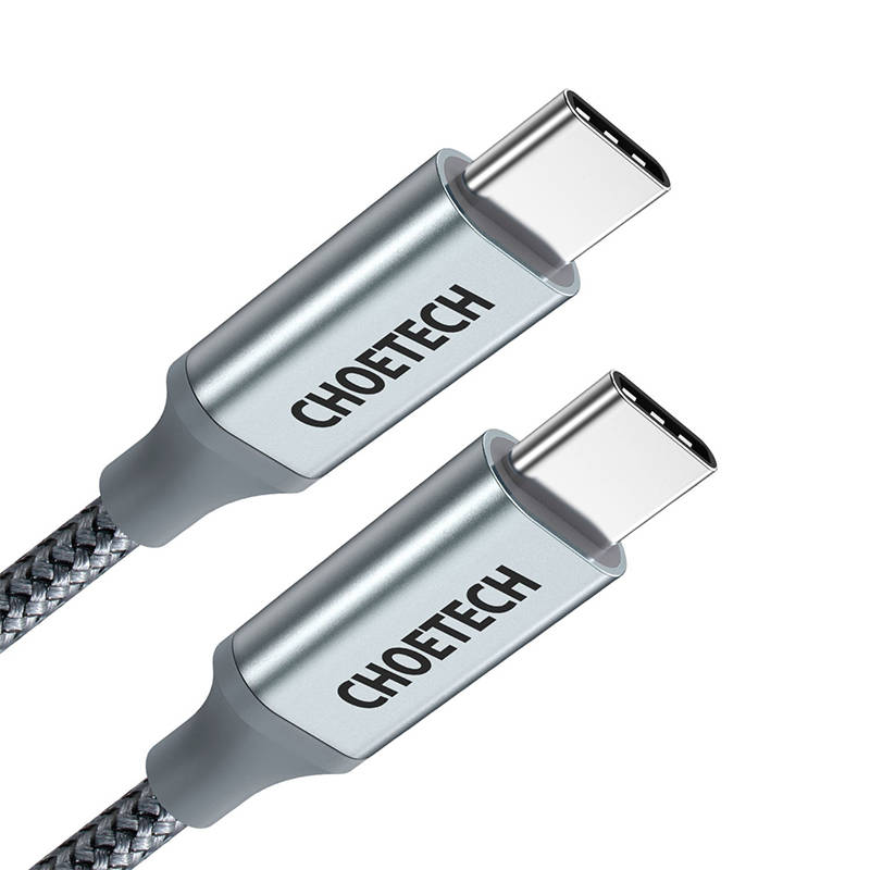 Kabel USB-C do USB-C Choetech, PD 100W 1.8m (siv)