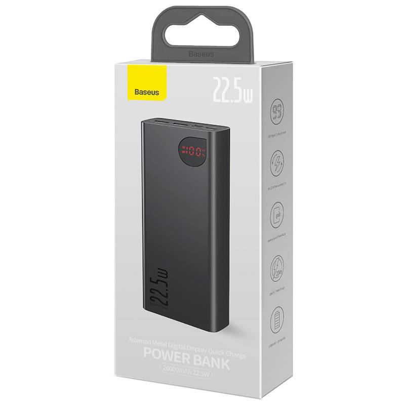 Powerbank Baseus Adaman Metal, 20000mAh, 22,5W (crna)