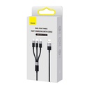 3u1 USB kabel Baseus StarSpeed ​​Series, USB-C + Micro + Lightning 3,5A, 1.2m (crni)