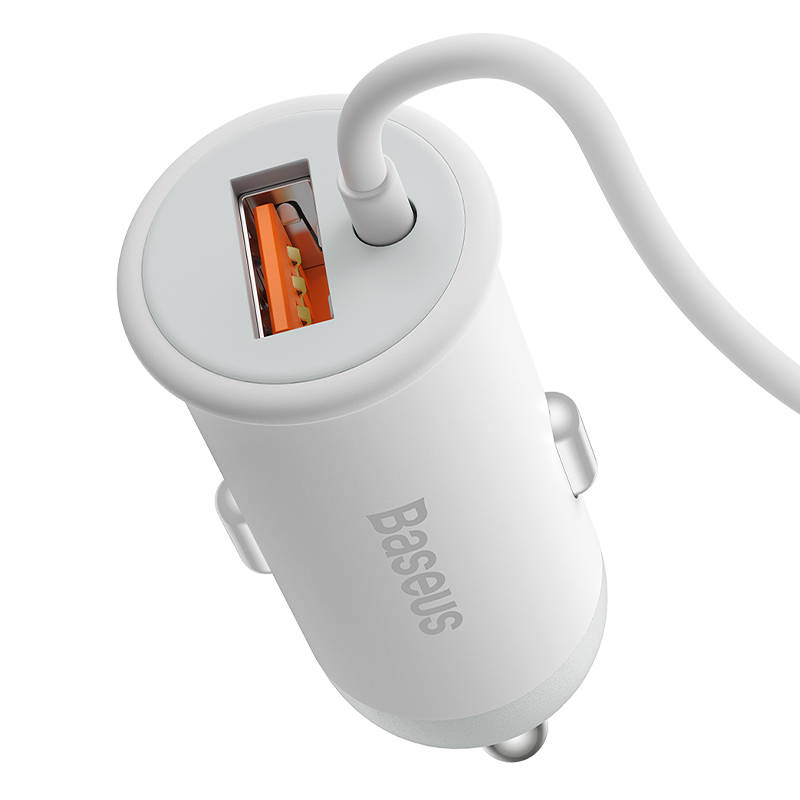 Baseus CW01 magnetni držač za auto telefon na ventilacijsku rešetku s auto punjačem USB, 15W + 25W (bijeli)