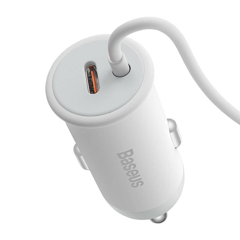 Baseus CW01 magnetni držač za auto telefon na ventilacijsku rešetku s auto punjačem USB-C, 15W + 25W (bijeli)