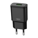 Zidni punjač XO L92D, 1x USB, 18W, QC 3.0 (crni)