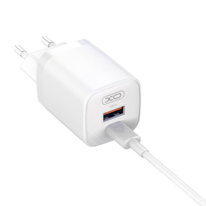 Zidni punjač XO L96, 1x USB, USB-C, 30W (bijeli)