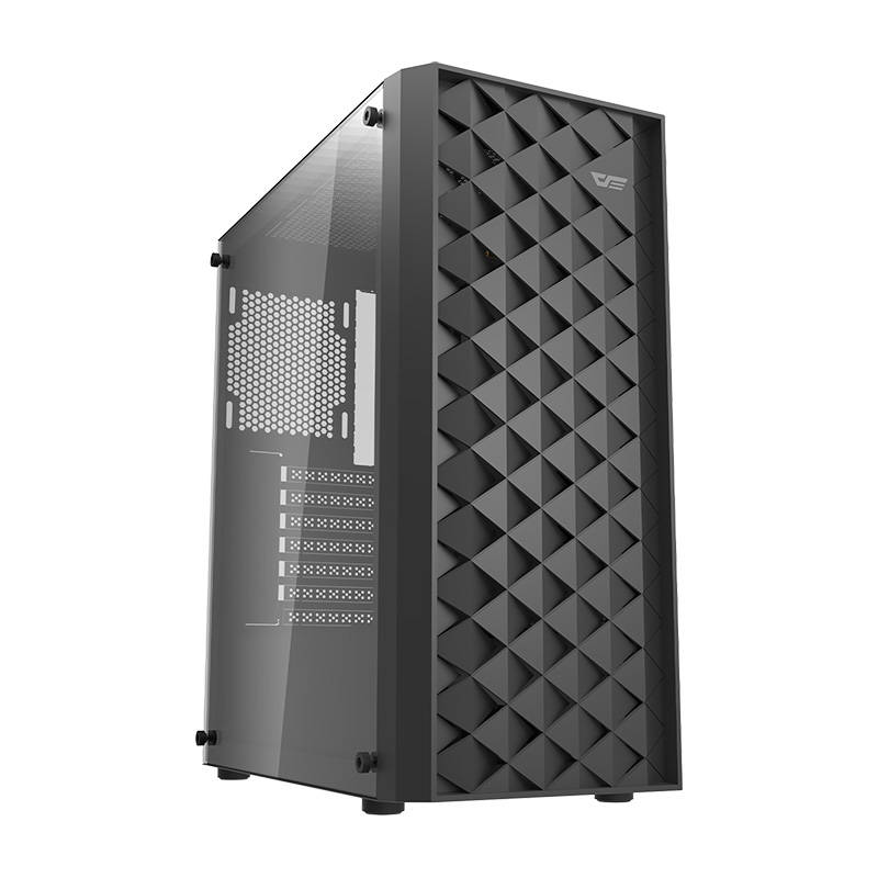 Kućište za računalo Darkflash DK351 + 4 ventilatora (crno)