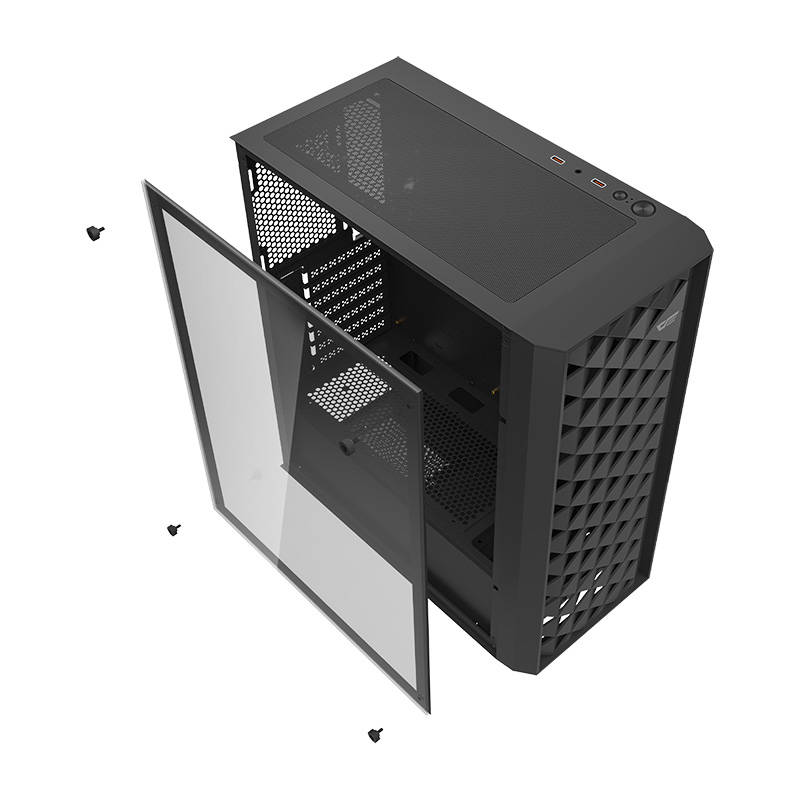 Kućište za računalo Darkflash DK351 + 4 ventilatora (crno)