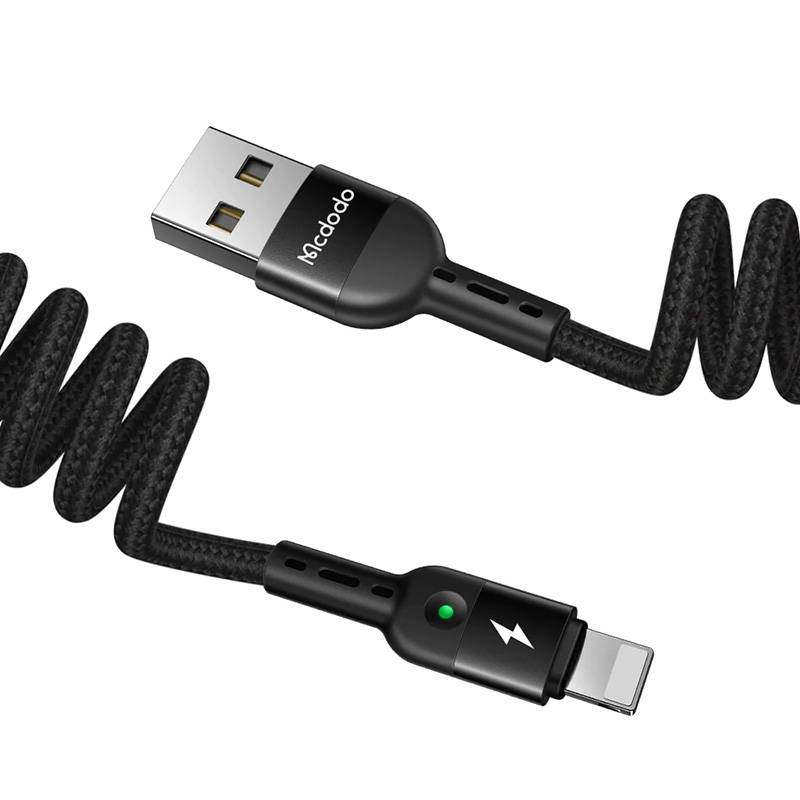 USB na Lightning kabel, Mcdodo CA-6410, opruga, 1,8 m (crna)