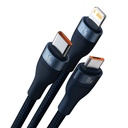 3u1 USB kabel Baseus USB 3u1 Baseus Flash Series, USB-C + Micro + Lightning 66W, 1,2 m (plavi)