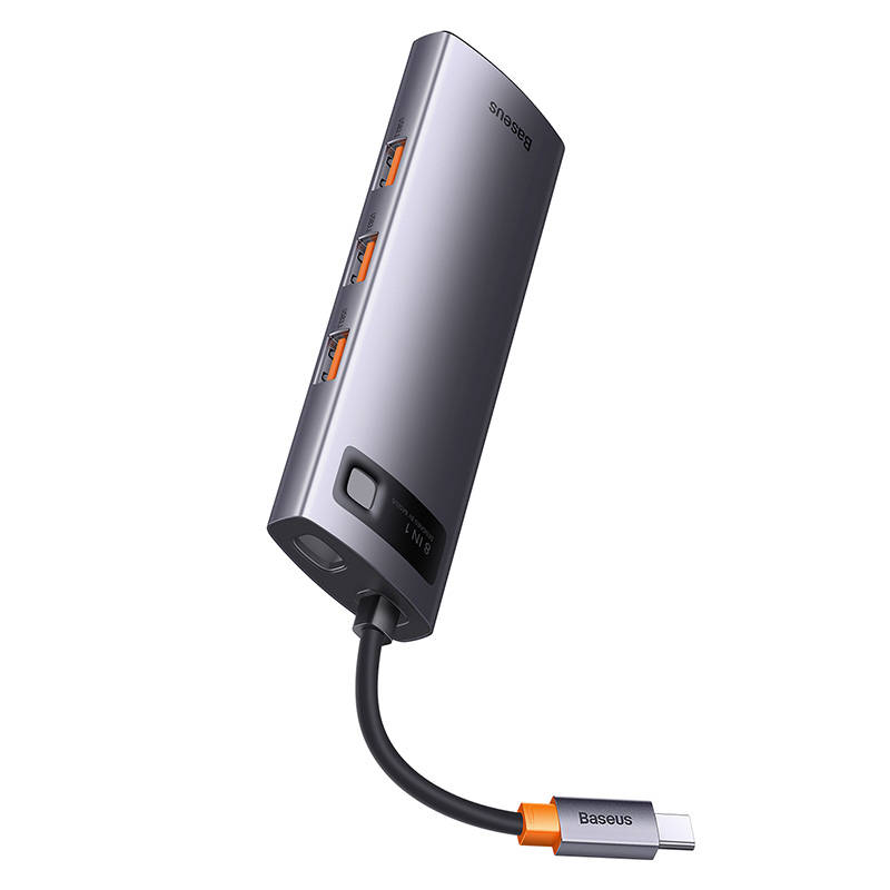 Hub 8u1 Baseus StarJoy serija, USB-C do 3x USB 3.1 + HDMI + USB-C PD + RJ45 + microSD/SD