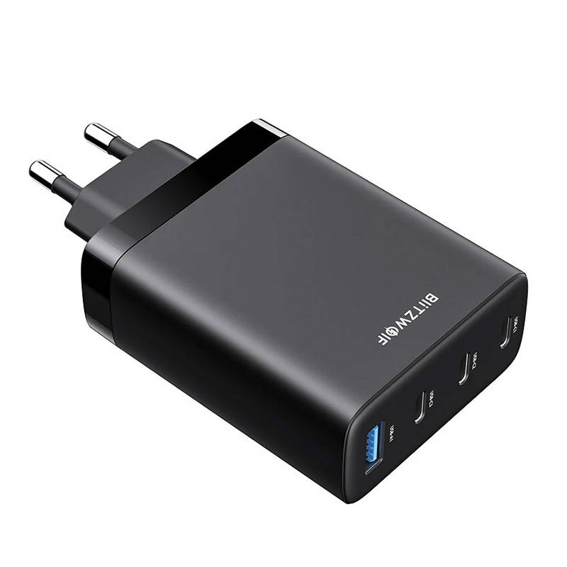 Zidni punjač Blitzwolf BW-S23, 3x USB-C, USB-A, GaN, 100W (crni)