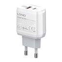 Zidni punjač LDNIO A2421C USB, USB-C 22.5W + USB-C - Lightning kabel