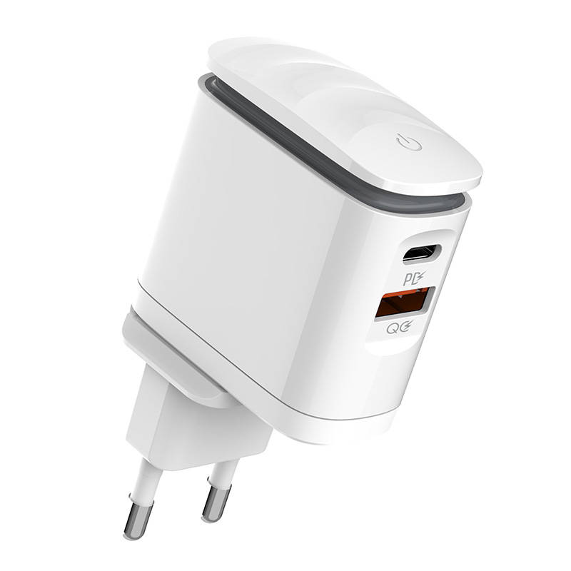 Zidni punjač LDNIO A2423C USB, USB-C + USB-C - Lightning kabel