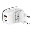 Zidni punjač LDNIO A2425C USB, USB-C + Lightning kabel