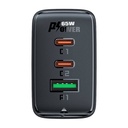 Zidni punjač Acefast A41, 2x USB-C + USB, GaN 65W (crni)