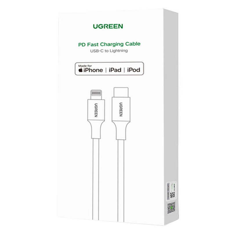 Kabel Lightning na USB-C UGREEN 3A US171, 1,5 m (bijeli)