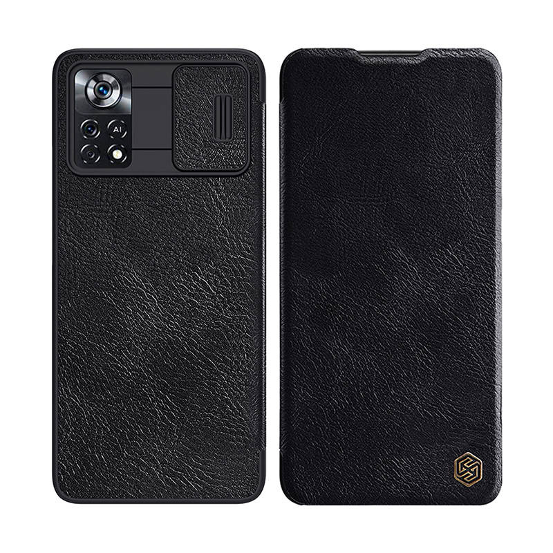 Nillkin Qin Leather Pro torbica za Xiaomi Poco X4 Pro 5G (crna)