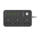 Razdjelnik s 3 AC utičnice, 6x USB, LDNIO SC3604, EU/US, 2500W (siva)